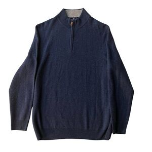 Vineyard Vines Sweater Mens Extra Large Navy Quarter Zip 100% Cashmere Pullover